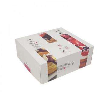 Cutii mini prajituri, design tarta, 26*26*10 cm (25buc) de la Practic Online Packaging Srl