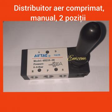Distribuitor aer comprimat manual 2 pozitii de la Emcom Invest Serv Srl