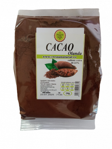 Cacao alcalinizata 20-22% 1kg, Natural Seeds Product