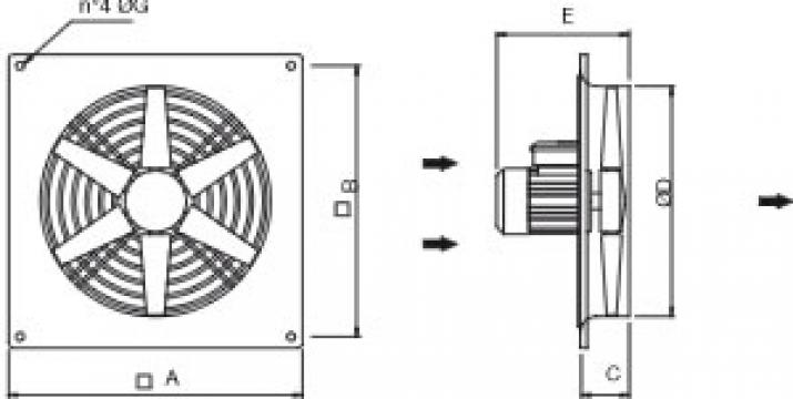 Ventilator axial de perete 8 - 1000T 40 de la Ventdepot Srl
