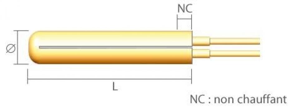 Rezistenta electrica - cartus L 250 mm, P 1000 W de la Tehnocom Liv Rezistente Electrice, Etansari Mecanice