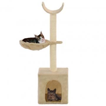 Ansamblu pisici, stalpi funie de sisal, 105 cm, bej