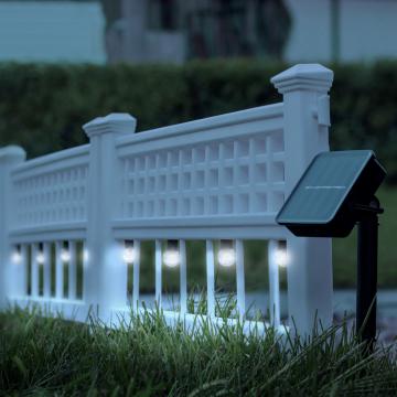 Gard solar cu LED alb rece 58x36x3,5cm - 4 buc/set