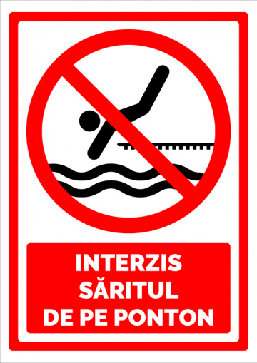 Indicator de securitate interzis saritul de pe ponton