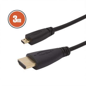 Cablu micro HDMI 3 m cu conectoare placate cu aur