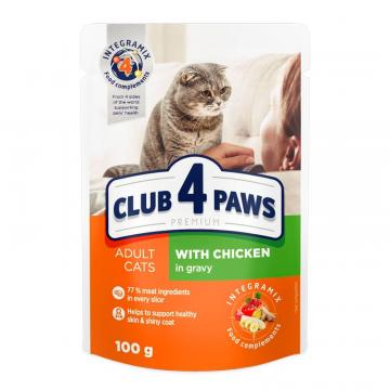 Hrana plic pisica cu pui in sos 100 g - Club 4 Paws de la Club4Paws Srl