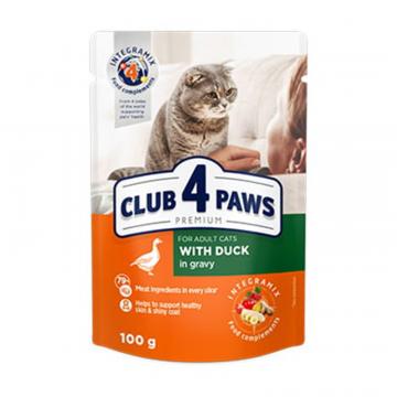 Hrana plic pisica cu rata in sos 100g - Club 4 Paws de la Club4Paws Srl
