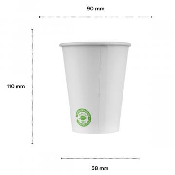 Pahar bio simplu, PLA + carton, 360 ml (50 bucati)