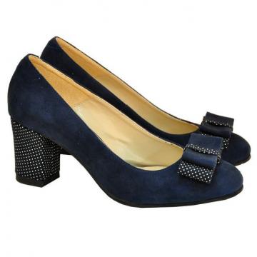 Pantofi online bleumarin cu buline D1 de la Ana Shoes Factory Srl