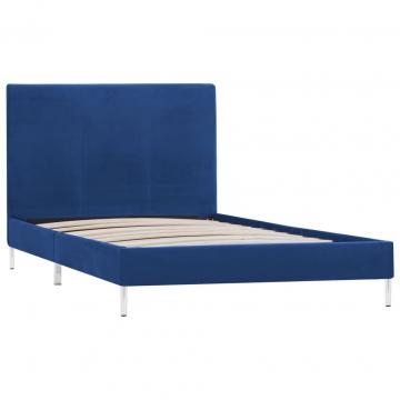 Cadru de pat, albastru, 90 x 200 cm, material textil