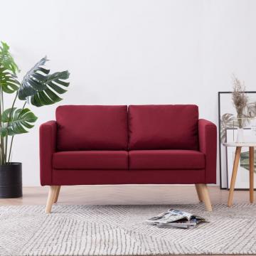 Canapea cu 2 locuri, rosu, material textil de la VidaXL