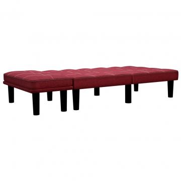 Canapea cu 2 locuri, rosu vin, material textil de la VidaXL