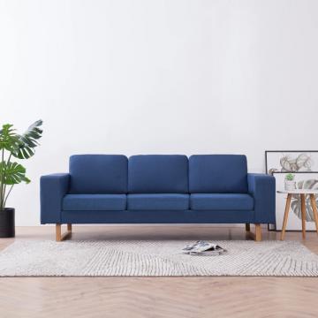 Canapea cu 3 locuri, albastru, material textil de la VidaXL