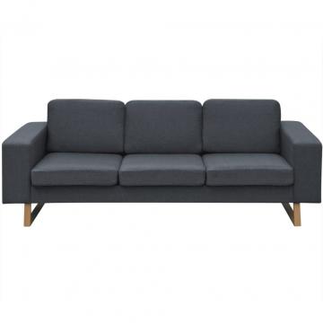 Canapea cu 3 locuri, gri inchis, material textil de la VidaXL