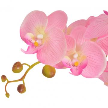 Planta artificiala orhidee cu ghiveci, 65 cm, roz de la VidaXL