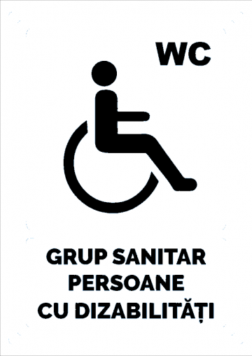 Indicator alb grup sanitar persoane cu dizabilitati de la Prevenirea Pentru Siguranta Ta G.i. Srl