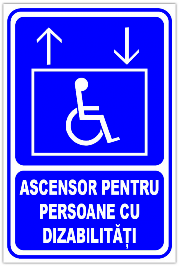 Indicator ascensor pentru persoane cu dizabilitati