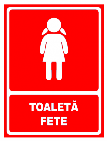 Indicator rosu pentru toaleta fete