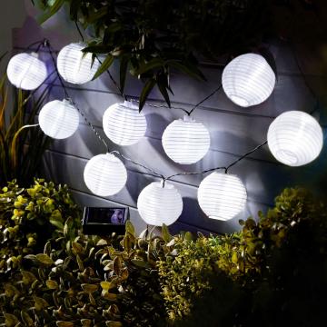 Sir 10 lampioane solare LED alb rece Garden of Eden - 3,7 m