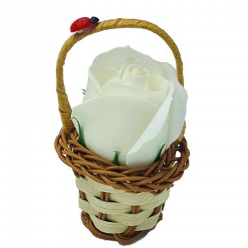Aranjament floral cos decorativ floare, mic, alb de la Dali Mag Online Srl