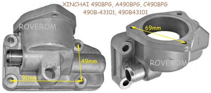 Carcasa termostat Xinchai 490BT, 495BT, 498BT, Foton, Jinma de la Roverom Srl