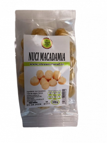 Nuci macadamia 100gr, Natural Seeds Product