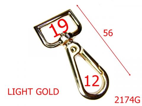 Carabina 19 mm/zamac/gol light 19 mm gold 2174G de la Metalo Plast Niculae & Co S.n.c.