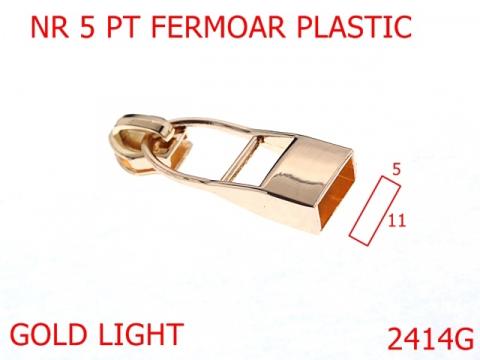 Cursor nr 5 fermoar plastic gold light nr 5 mm 2414G