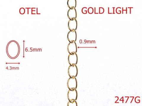 Lant otel gold light 4.3mmx0.9mm 4.3 mm 0.9 gold 2477G