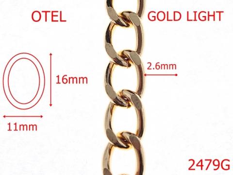Lant otel gold light 11mmx2.6mm 11 mm 2.6 gold 2479G de la Metalo Plast Niculae & Co S.n.c.