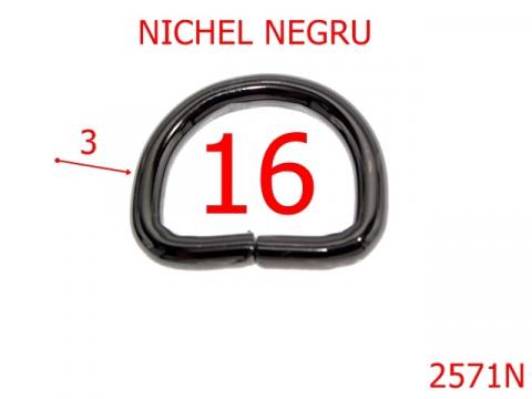 Inel 16 mm nichel negru 3D5 2571N de la Metalo Plast Niculae & Co S.n.c.