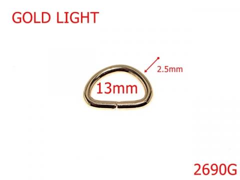 Inel D 13 mm 2.5 gold light 2D8 N43 2690G