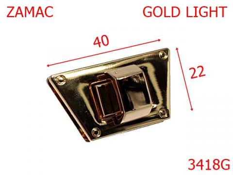 Inchizatoare poseta 40x22 mm gold light 14H11 3418G de la Metalo Plast Niculae & Co S.n.c.