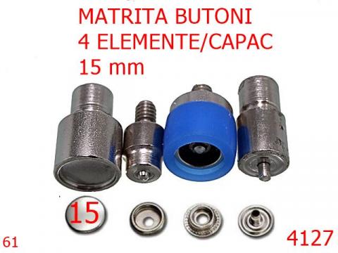 Matrita butoni 4 elemente/61 15 mm nichel 4127 de la Metalo Plast Niculae & Co S.n.c.