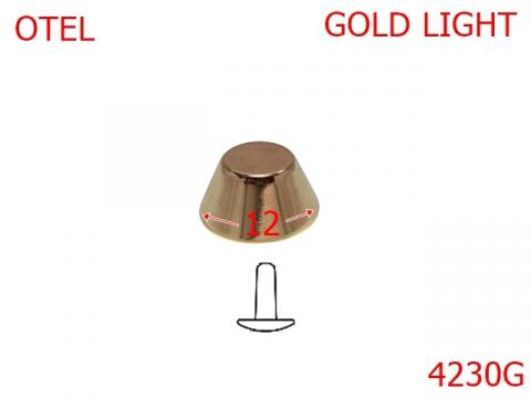 Picior tronconic cu rivet metalic 12 mm otel gold 4230G