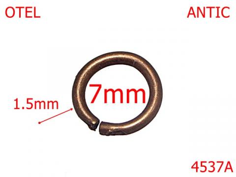 Inel rotund de legatura  7 mm otel 1.5 antic 4L5, 4537A