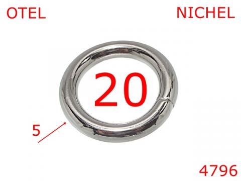 Inel rotund genti si posete 20 mm otel 5 nichel 4i3 4796 de la Metalo Plast Niculae & Co S.n.c.