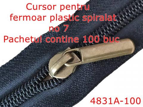 Cursor fermoar spiralat din plastic 4831A 100