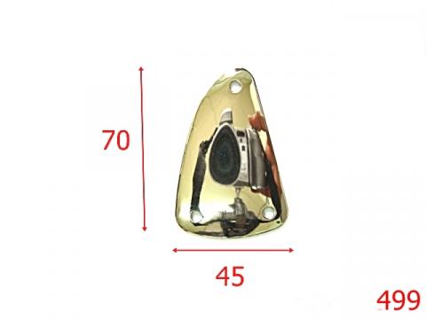 Ornament triunghiular stanga 70x45 mm nichel 499 de la Metalo Plast Niculae & Co S.n.c.
