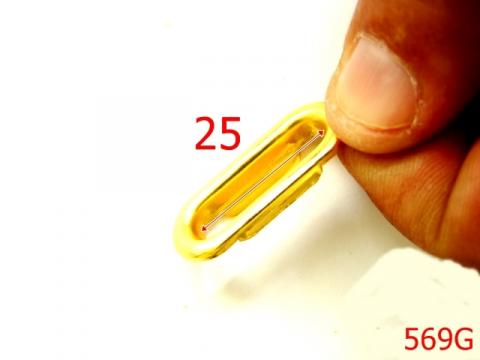 Ochet 25 mm oval gold 25 mm gold 4J4/2B7 M14 569G