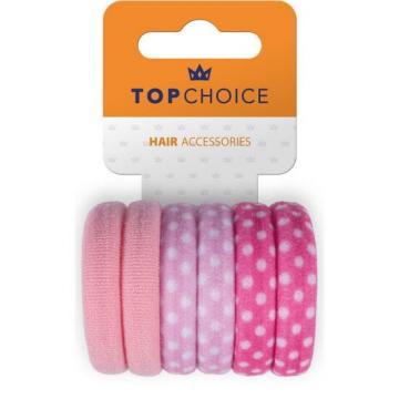 Set 6 elastice de par roz, bumbac, Top Choice 26362