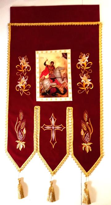 Prapori brodati catifea de la Sorina Brod Design Srl