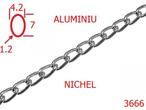 Lant aluminiu poseta 4.2 mm 1.2 nichel 13K1/13L1 3666 de la Metalo Plast Niculae & Co S.n.c.