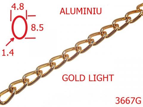 Lant aluminiu poseta 4.8 mm 1.4 gold 3667G de la Metalo Plast Niculae & Co S.n.c.
