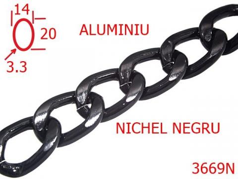 Lant aluminiu poseta 14 mm 3.3 nichel 3669N de la Metalo Plast Niculae & Co S.n.c.