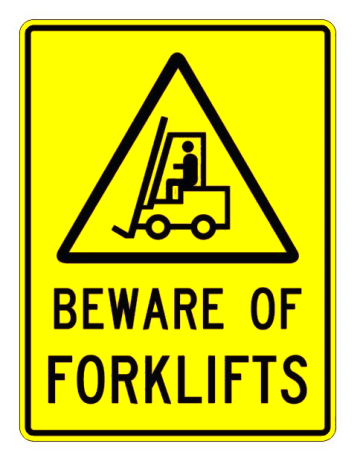 Semn Sign beware of forklifts