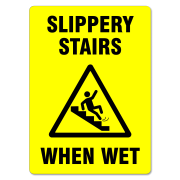 Semn Sign slippery stairs when wet