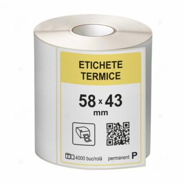 Etichete in rola, termice 58 x 43 mm, 4000 etichete/rola de la Label Print Srl