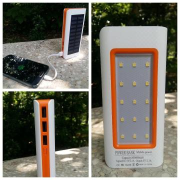 Baterie externa solara 20000 mAh Power Bank cu acumulator