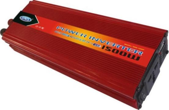 Invertor tensiune auto 1500W de la 12V ~ 220V ONS, cu priza